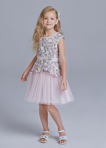 Floral Print Cotton Children Clothing Little Girl Daily Wear Princess Dress