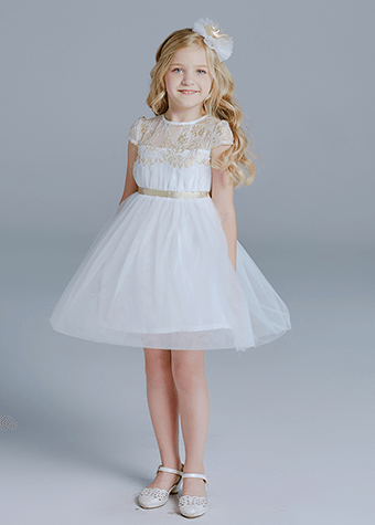 Support free customers design little girls white pageant dress