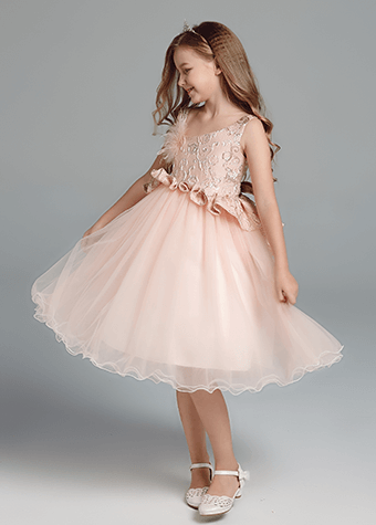 Factory supply princess dress children soft pink princess dress