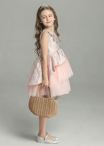 Fashion Holiday Dress Layers Front Short Back Long Flower Girl Dresses