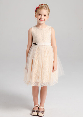 Children garment manufacturer wholesale hot sale light yellow short girl dress